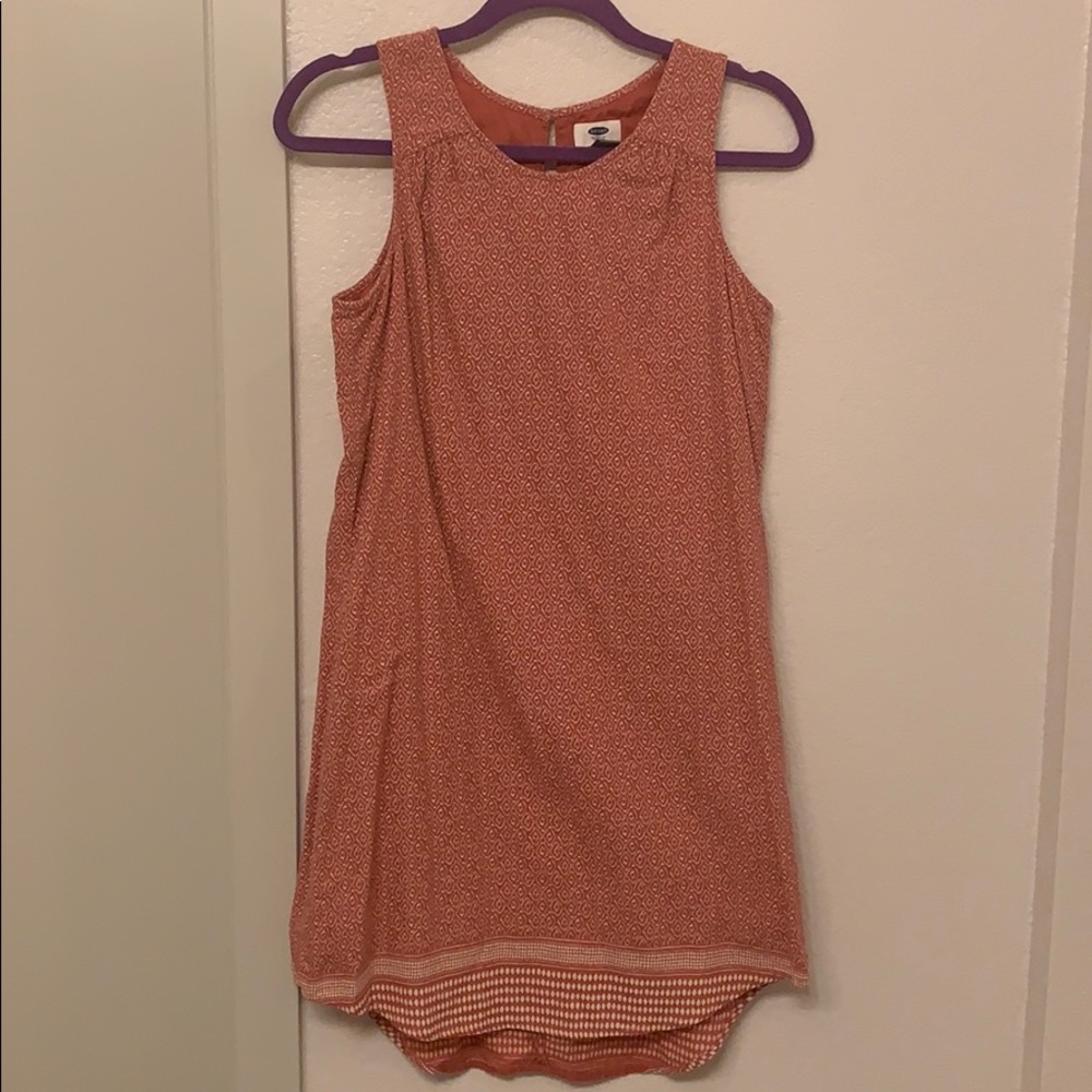 XS Petite Burnt Orange Pattern Old Navy Sun Dress